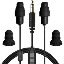 Fone de ouvido intra-auricular Plugfones Guardian Plus Earbud Hybrid - Fones de ouvido intra-auriculares com redução de ruído com microfone e controles isolantes de ruído (pretos)