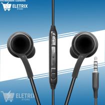 Fone de Ouvido IntraAuricular Estéreo com Microfone P3 3,5mm Preto Isolamento Acústico Som Nítido Cabo Flexível 1,2m Fone de Ouvido IntraAuricular Estéreo com Microfone P3 3,5mm Preto Isolamento Acústico Som Nítido Cabo Flexível 1,2m