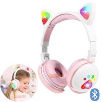 Fone De Ouvido Led Para Menina Orelha Gatinho Original Rosa - Santiago Eletro