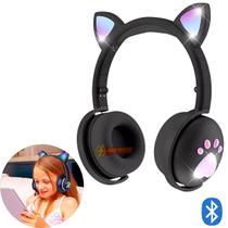 Fone De Ouvido Led Para Menina Orelha Gatinho Original Rosa