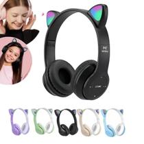 Fone De Ouvido Led Sem Fio Orelha de Gato Gatinho Cat Bluetooth Infantil Led Rgb Lançamento