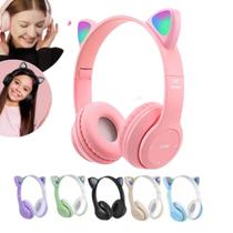 Fone De Ouvido Led Sem Fio Orelha de Gato Gatinho Cat Bluetooth Infantil Led Rgb Lançamento