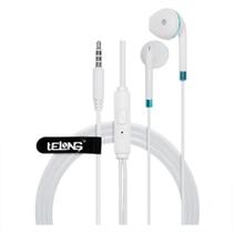 Fone De Ouvido Lelong Com Microfone Sem Ruído Le-0218 Branco Com Azul Fone De Ouvido Lelong Com Microfone Sem Ruído Le-0218 Branco Com Azul
