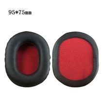 Fone de ouvido leve da almofada de ouvido tampa espuma de memória respirável para ATH / AKG Substituição Fone de ouvido soft ear pad - rede vermelha - 95X75MM