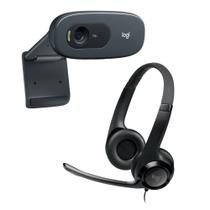 Fone de Ouvido Logitech H390 com Microfone e Cancelamento de Ruído + Webcam C270