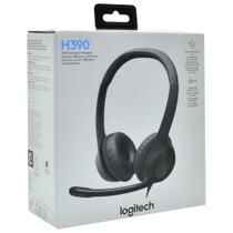 Fone de Ouvido Logitech H390 Stereo Com Fio Preto USB Fone de Ouvido Logitech H390 Stereo Com Fio Preto USB