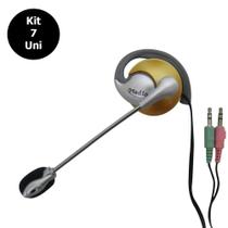 Fone de ouvido microfone Kit 7 Uni. P2 Home Office Notebook Jogos Wathsapp Headset Computador - ABMIDIA