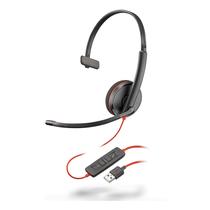 Fone de ouvido Monofônico com fio Plantronics Blackwire 3210 com microfone Boom Fone de ouvido Monofônico com fio Plantronics Blackwire 3210 com microfone Boom