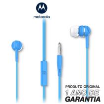 Fone De Ouvido Motorola Earbuds 105, Anti Ruido Com Microfone - Azul
