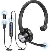 Fone de ouvido New bee H365 USB com microfone para computador PC