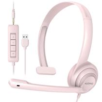 Fone de ouvido NUBWO HW02 USB com microfone com cancelamento de ruído rosa Fone de ouvido NUBWO HW02 USB com microfone com cancelamento de ruído rosa