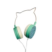 Fone De Ouvido Orelha De Gatinho Com Fio e microfone Ylfs-22 VERDE Fone De Ouvido Orelha De Gatinho Com Fio e microfone Ylfs-22 VERDE