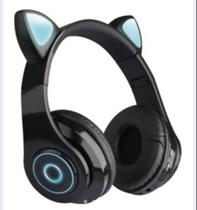 Fone De Ouvido Orelha De Gato Gatinho Com Luz de Led Cat Ear USB Bluetooth - Fone Orelha de Gatinho