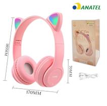 Fone De Ouvido , Orelhas De Gato Bonitos, Luz Do Flash, LED Estéreo, Hifi Música , Capacete Headset