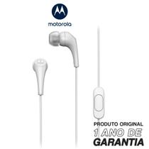 Fone De Ouvido Original Motorola Earbuds 2-S com Microfone - Branco