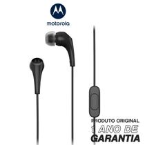 Fone De Ouvido Original Motorola Earbuds 2-S com Microfone Conexão P2 - Preto