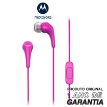 Fone De Ouvido Original Motorola Earbuds 2-S com Microfone - Rosa
