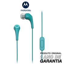 Fone De Ouvido Original Motorola Earbuds 2-S com Microfone - Turquesa