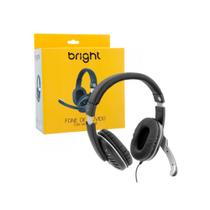 Fone De Ouvido Over-ear Bright Headset Home Office Com Microfone Haste Regulável Controle de volume