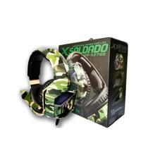 Fone de ouvido over-ear gamer Infokit X Soldado GH-X2700 camuflado com luz LED