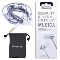 Fone de Ouvido P Celular Original Com Microfone Auxilia P2 Estéreo Extra Bass Intra-Auricular EJX01