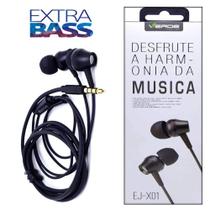 Fone de Ouvido P Celular Original Com Microfone Auxilia P2 Estéreo Extra Bass Intra-Auricular EJX01 - Verde