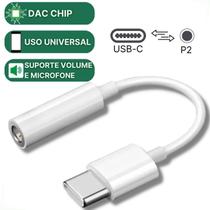 Fone de Ouvido P2 + Adaptador USB-C Para Samsung Lançamento A35 A55 M55 A15 S23 S24 5G - A'Gold/H'Maston