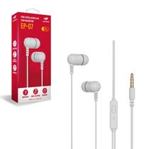 Fone De Ouvido P3 Para Celular Intra Auri Microfone Branco
