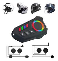Fone De Ouvido Para Capacete Bluetooth Headset Rgb Sem Fio