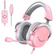 Fone de ouvido para jogos FIFINE H9 USB Over-Ear com conector de 3,5 mm 7.1 rosa Fone de ouvido para jogos FIFINE H9 USB Over-Ear com conector de 3,5 mm 7.1 rosa