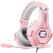 Fone de ouvido para jogos Ozeino para PC, PS4, PS5, Xbox com 7.1 Sound Pink