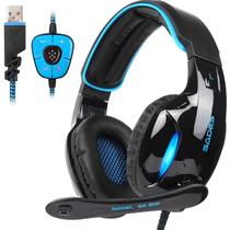 Fone de ouvido para jogos SADES SA902 7.1 USB Surround Sound para PC