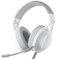 Fone de ouvido para jogos WIRWTRU S30 com microfone branco leve