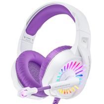 Fone de ouvido para jogos ZIUMIER roxo com microfone para PS4 PS5 Xbox