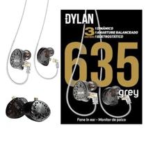 Fone de ouvido para retorno de palco Dylan transparente inear Dylan DE635 3 Drives