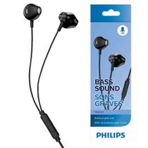 Fone de Ouvido Philips TAUE101 Preto Earbud com Microfone Grave Potente Som Nítido Leve Confortável