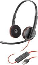 Fone de ouvido Plantronics Blackwire 3220 com fio de ouvido duplo com microfone Boom