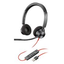 Fone de ouvido Plantronics Blackwire 3320 USB-A com fio de ouvido duplo