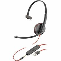 Fone de ouvido Poly Blackwire 3215 Monofônico USB-A com fio preto