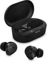 Fone de Ouvido Preto Bluetooth Academia Buds Philips TAT1209 TWS Earbuds Fone Sem Fio Cancelamento de Ruído Fone de Ouvido Preto Bluetooth Academia Buds Philips TAT1209 TWS Earbuds Fone Sem Fio Cancelamento de Ruído
