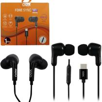 Fone de Ouvido Preto USB-C OEX FN216 Confortável Som Premium