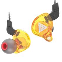 Fone De Ouvido Qkz Ak6 Gamer Dj In Ear Com Case Amarelo