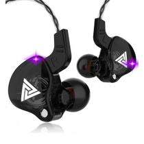 Fone De Ouvido Qkz Ak6 Retorno De Palco Com Microfone (Preto)