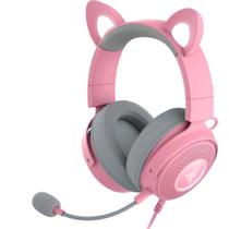Fone de ouvido Razer Kraken Kitty V2 Pro com fio RGB 7.1 com microfone rosa