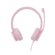 Fone de ouvido rosa com microfone - 3,5 mm
