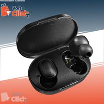 Fone de Ouvido Sem Fio Bluetooth 5.0 Preto Intra Auricular Microfone Integrado Controle de Toque Anti Ruído Portátil