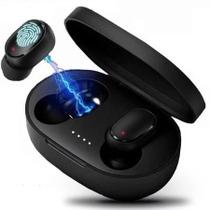 Fone de Ouvido Sem Fio Bluetooth 5.0 Preto Intra Auricular Microfone Integrado Controle de Toque Anti Ruído Portátil