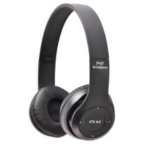 Fone de Ouvido sem Fio Bluetooth Headphone P47 com Rádio FM e Cartão de Memória SD Equalizador TWS de Haste Ajustavél