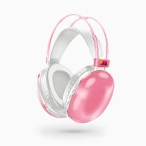 Fone de Ouvido sem fio Bluetooth V5.3 Luzes Led Gamer Rosa