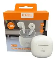 Fone de Ouvido sem Fio Bluetooth Wireless 5.1 Cor Branco Kaidi